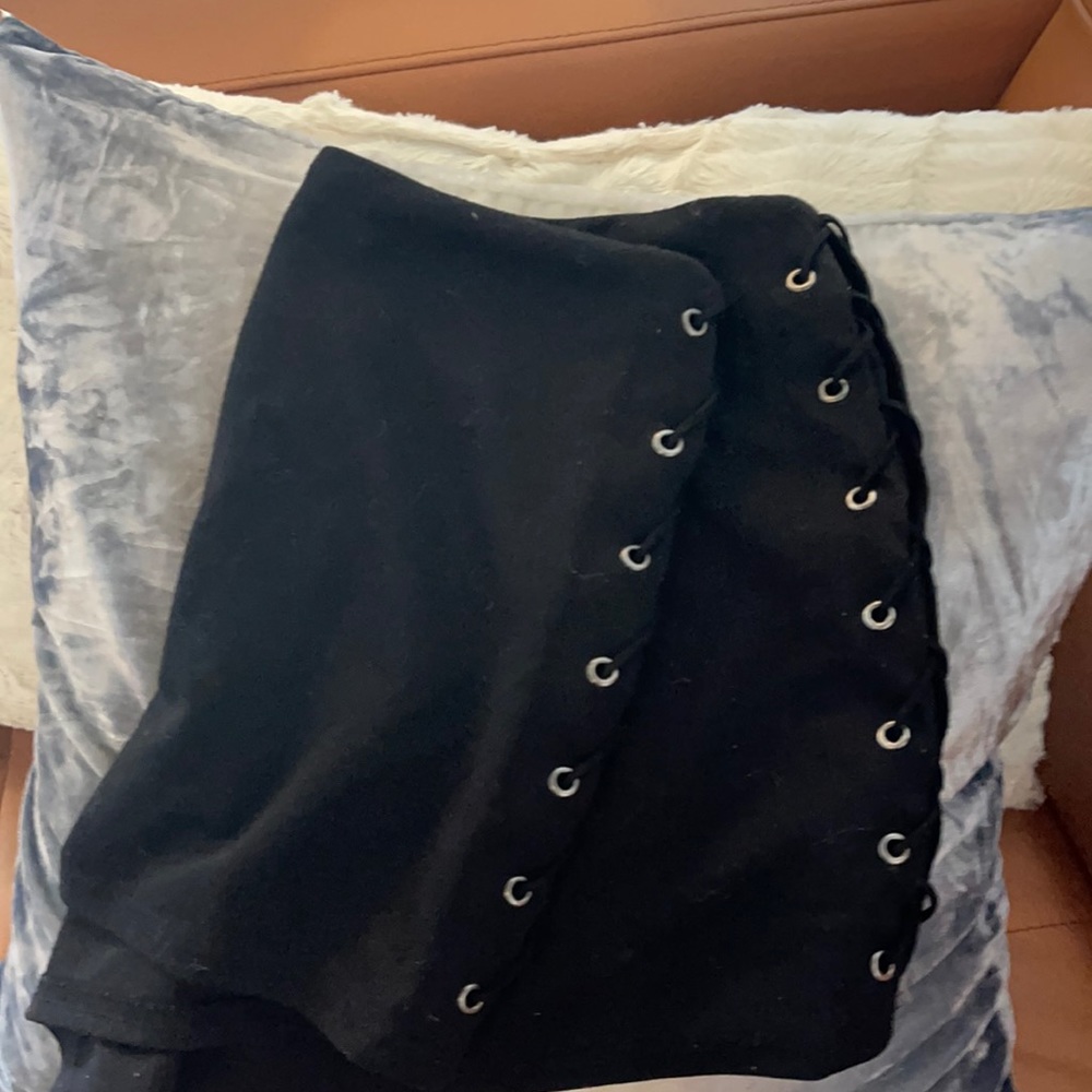 black “lace up” shorts with zip back/higher waist HP JAN 31